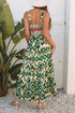 Desert Mirage Aztec Print Shirred Bodice A Line Maxi Dress